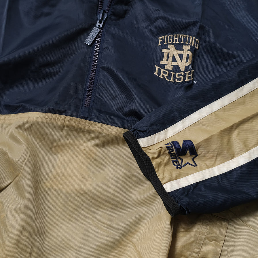 Vintage Notre Dame Reversible Q-Zip Windbreaker Medium