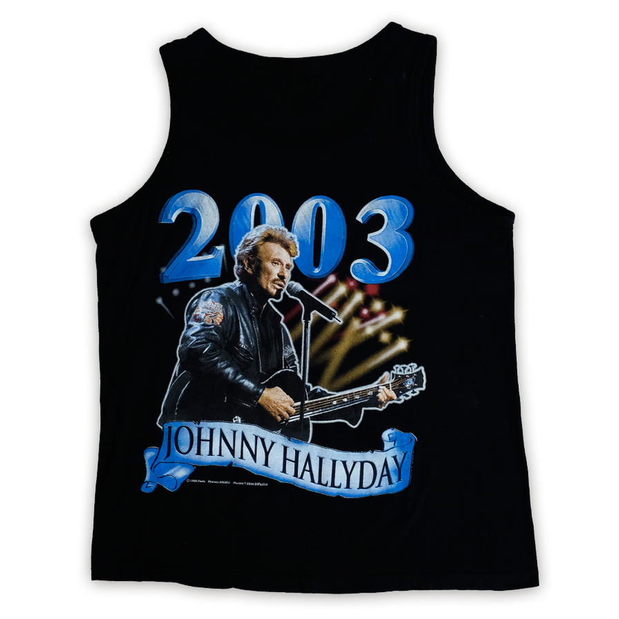 Rare 2003 Johnny Hallyday Tank Top XLarge - Double Double Vintage