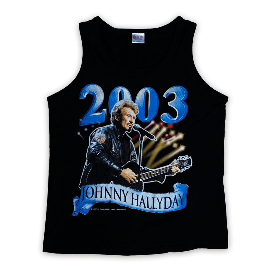 Rare 2003 Johnny Hallyday Tank Top XLarge - Double Double Vintage