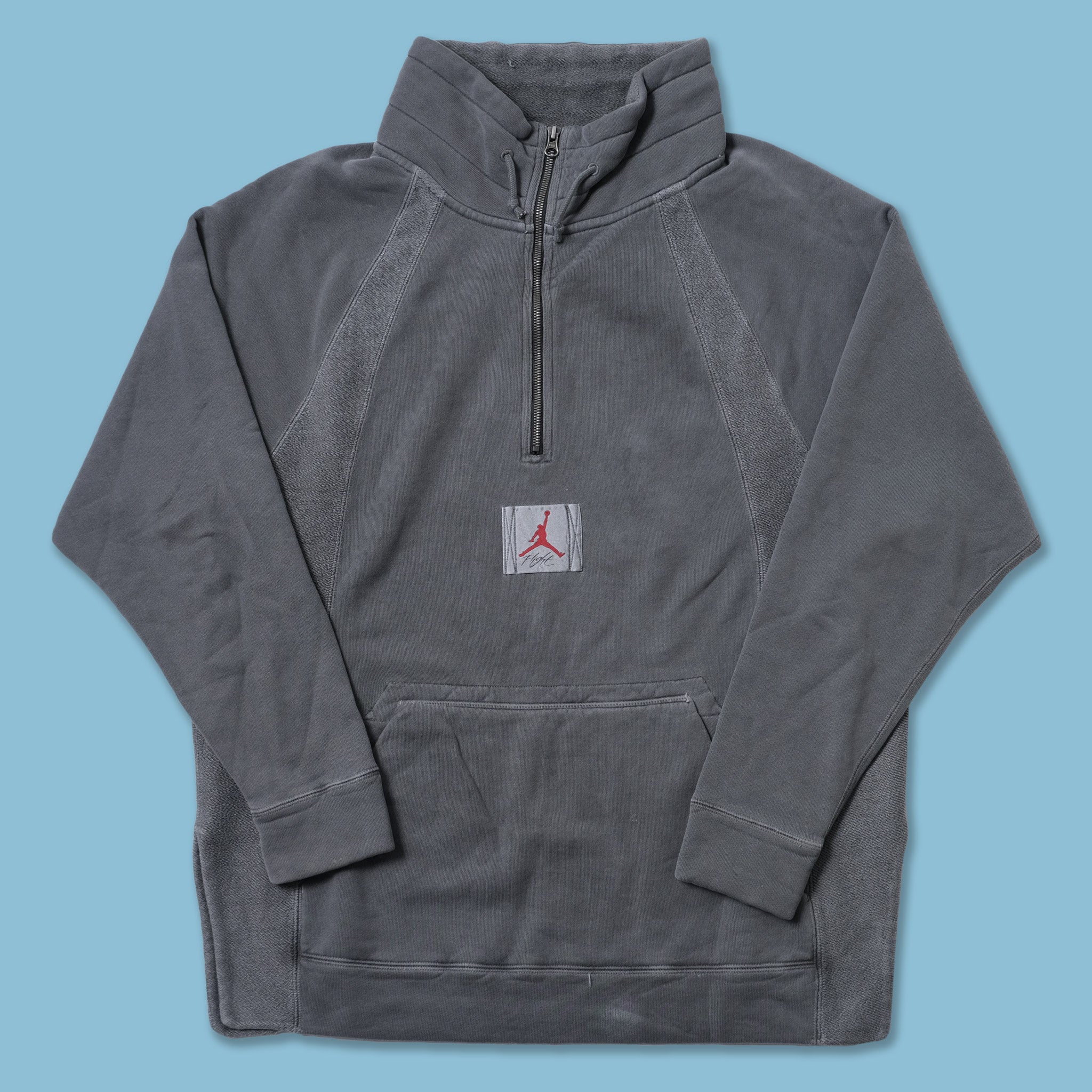 Half Zip Pullover Jordan Wings Washed Hoodie Men's Jordan Y2K