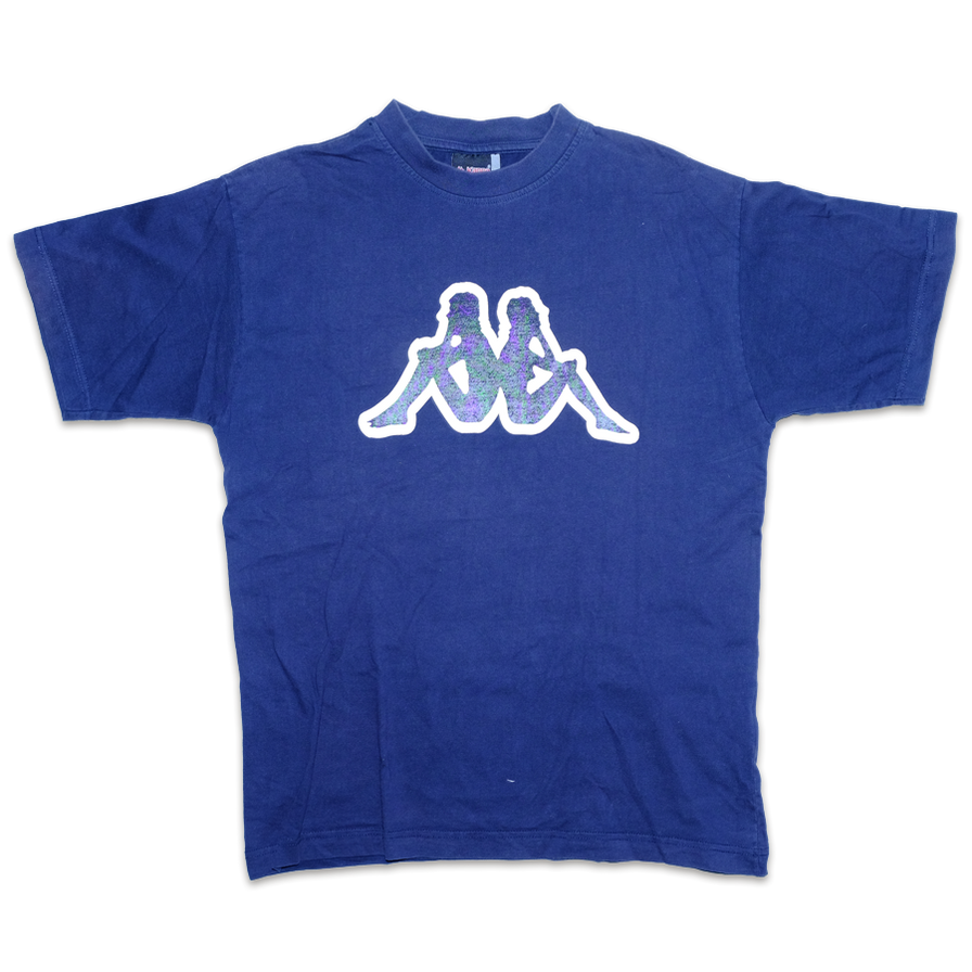 Kappa T shirt Logo Cromen Blue Marine Gray 54 OFF