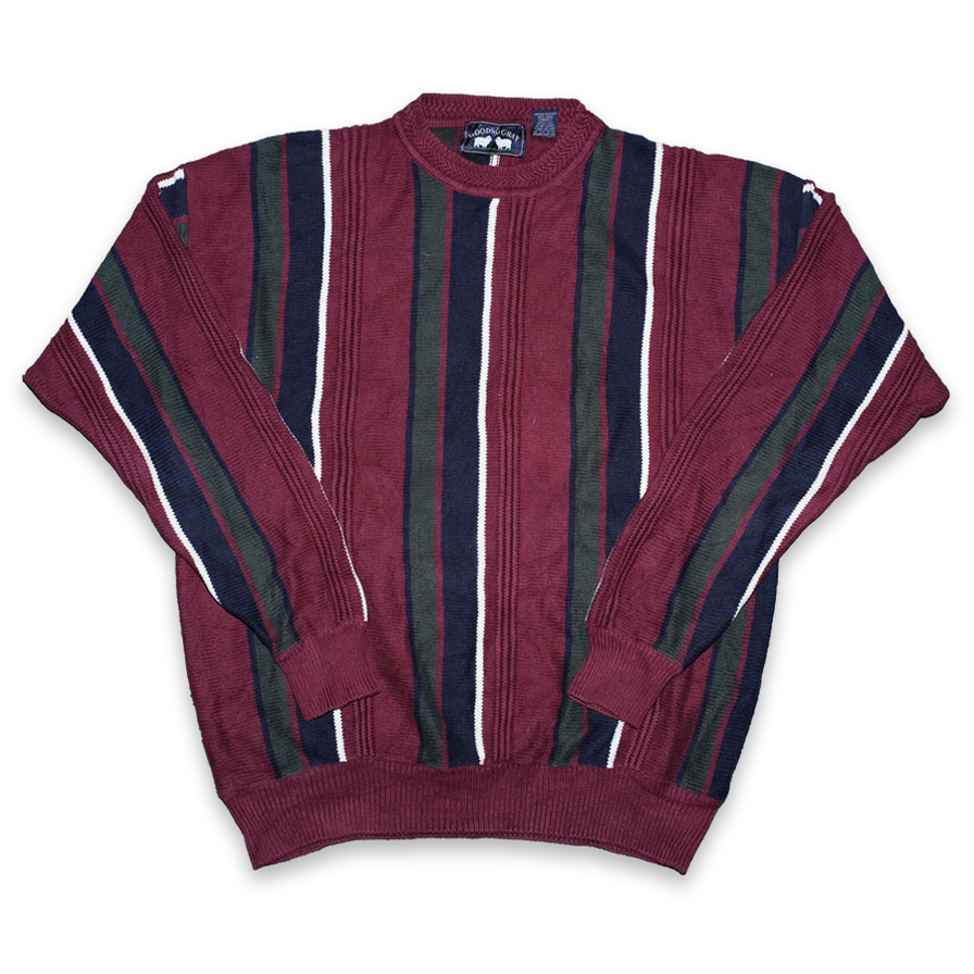 Vintage Striped Knit Sweater Large