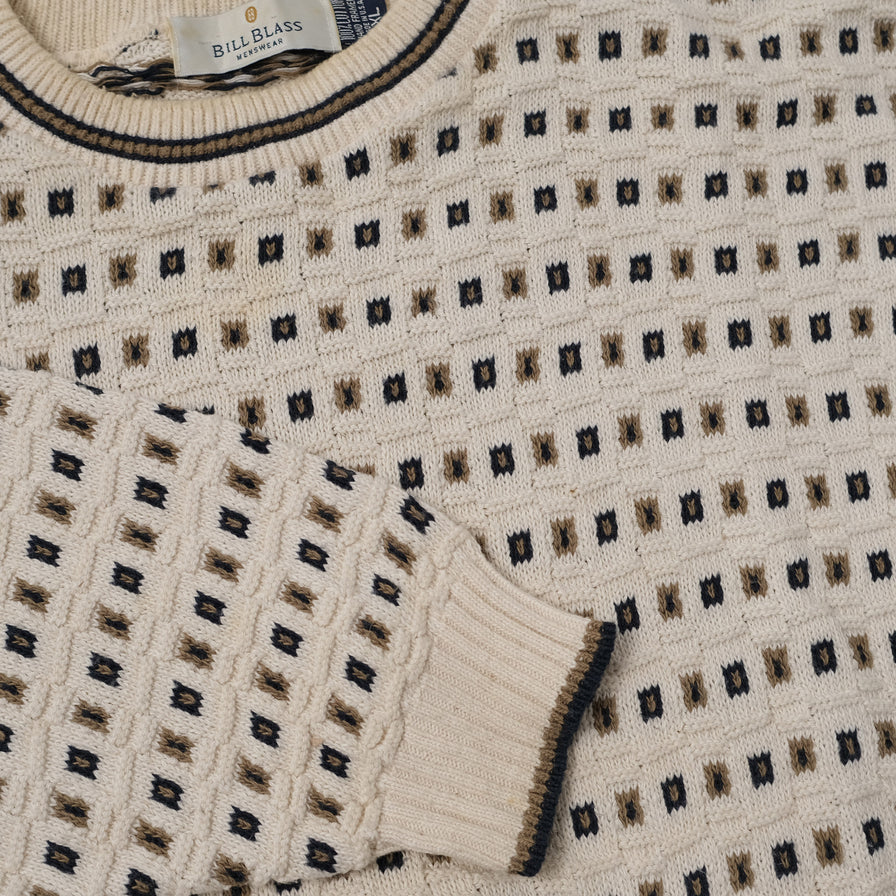 Vintage Pattern Knit Sweater XLarge