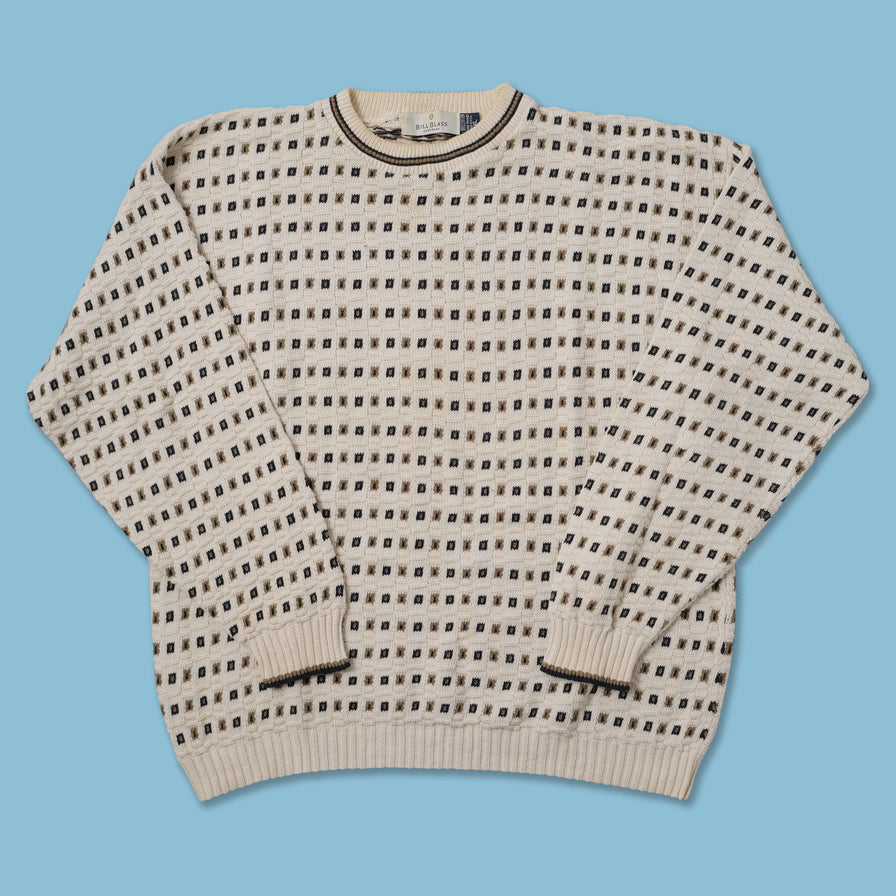 Vintage Pattern Knit Sweater XLarge