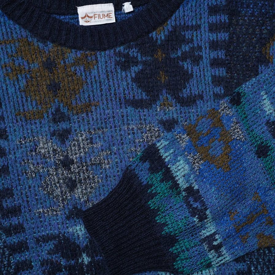 Vintage Pattern Knit Sweater Medium