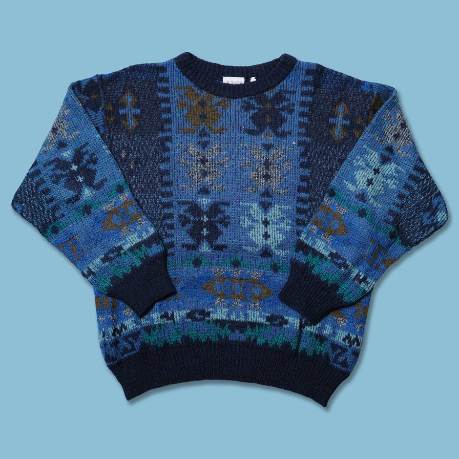 Vintage Pattern Knit Sweater Medium