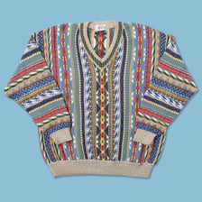 Vintage V-Neck Knit Sweater XLarge