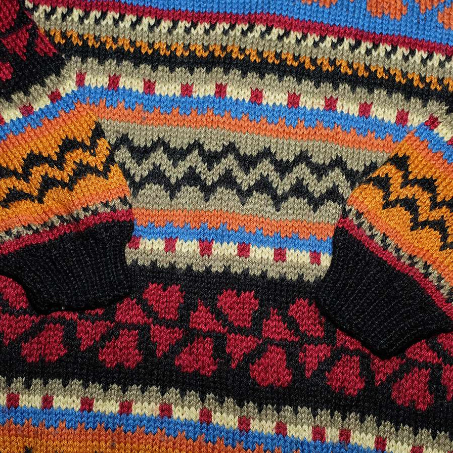 Vintage Pattern Knit Sweater Medium / Large