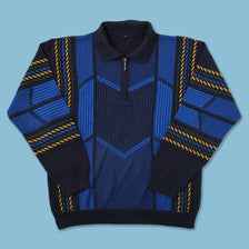 Vintage Q-Zip Knit Sweater Large