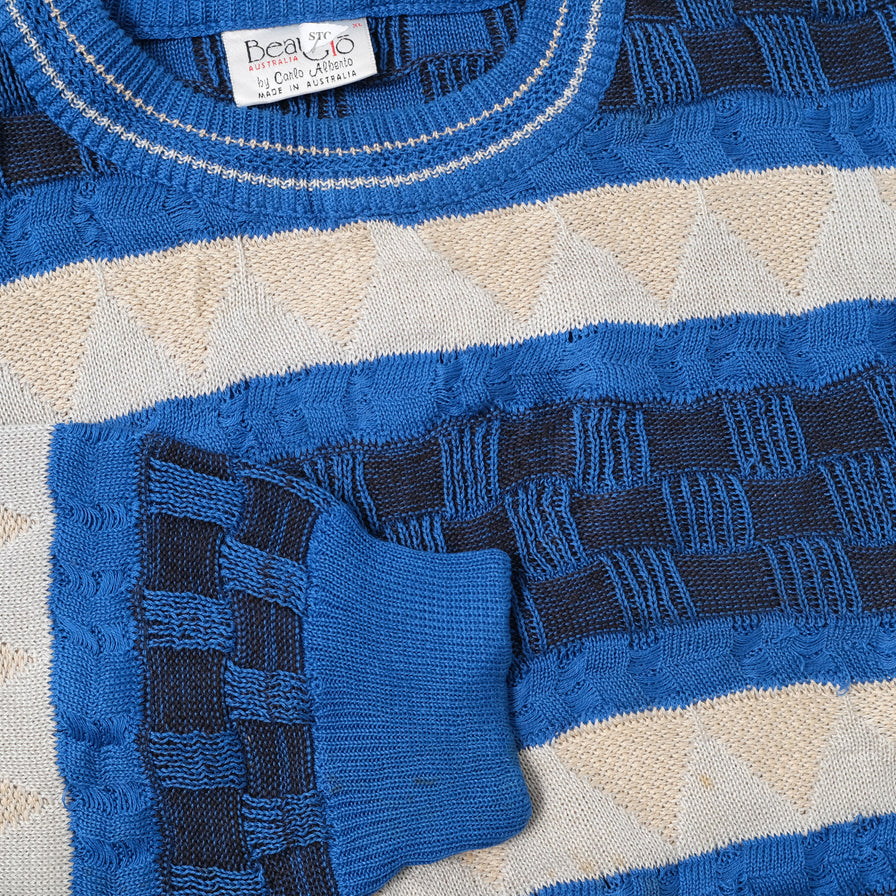 Vintage Pattern Knit Sweater XLarge