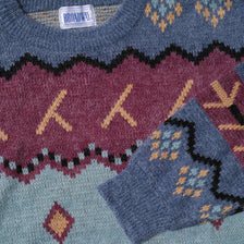Vintage Pattern Knit Sweater Medium / Large