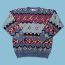 Vintage Pattern Knit Sweater Medium / Large