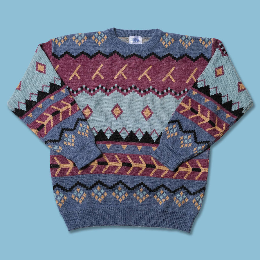 Vintage Pattern Knit Sweater Medium / Large