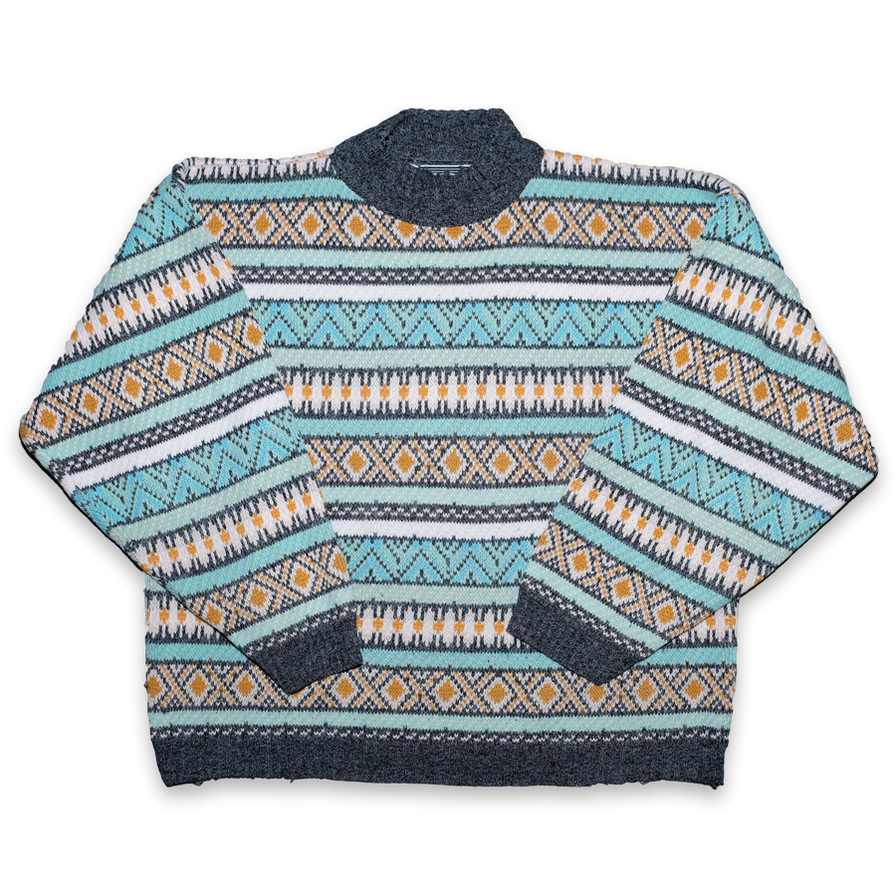 Vintage Women's Pattern Knit Sweater Medium - Double Double Vintage