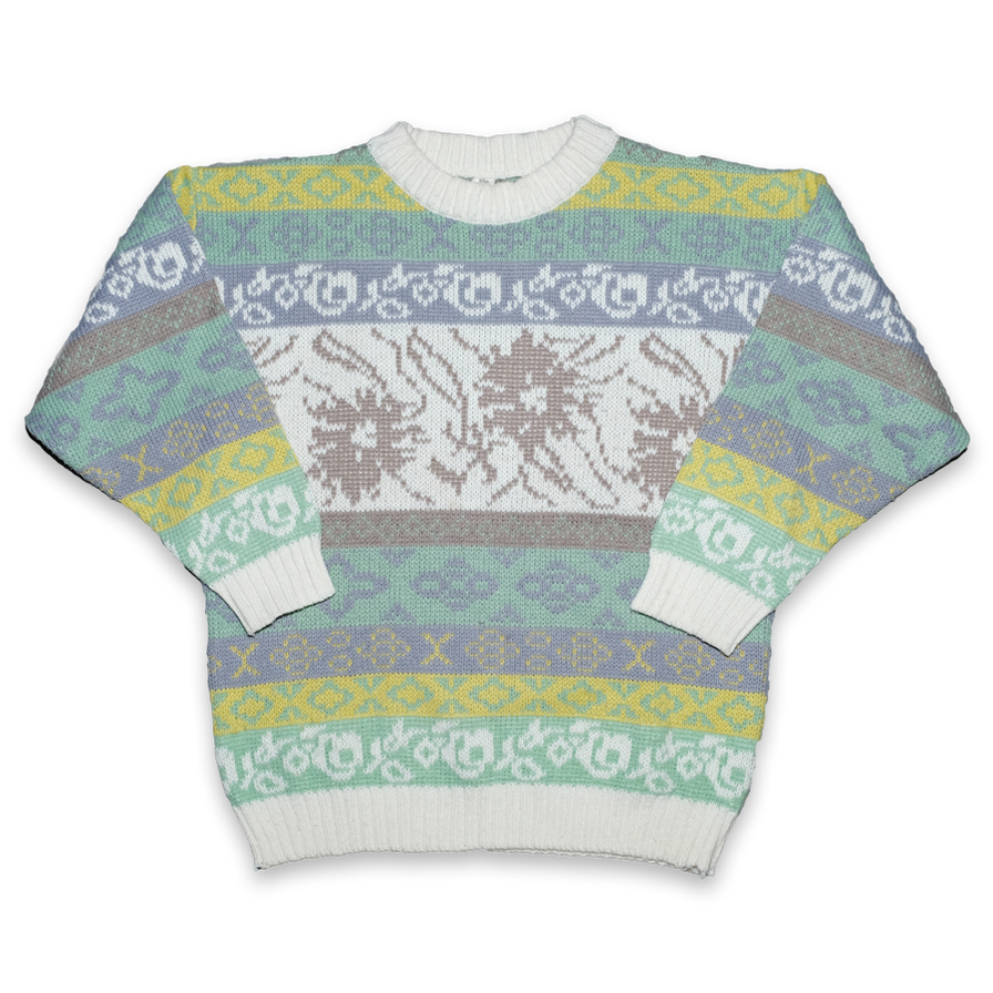 Vintage Pattern Knit Sweater Medium / Large - Double Double Vintage