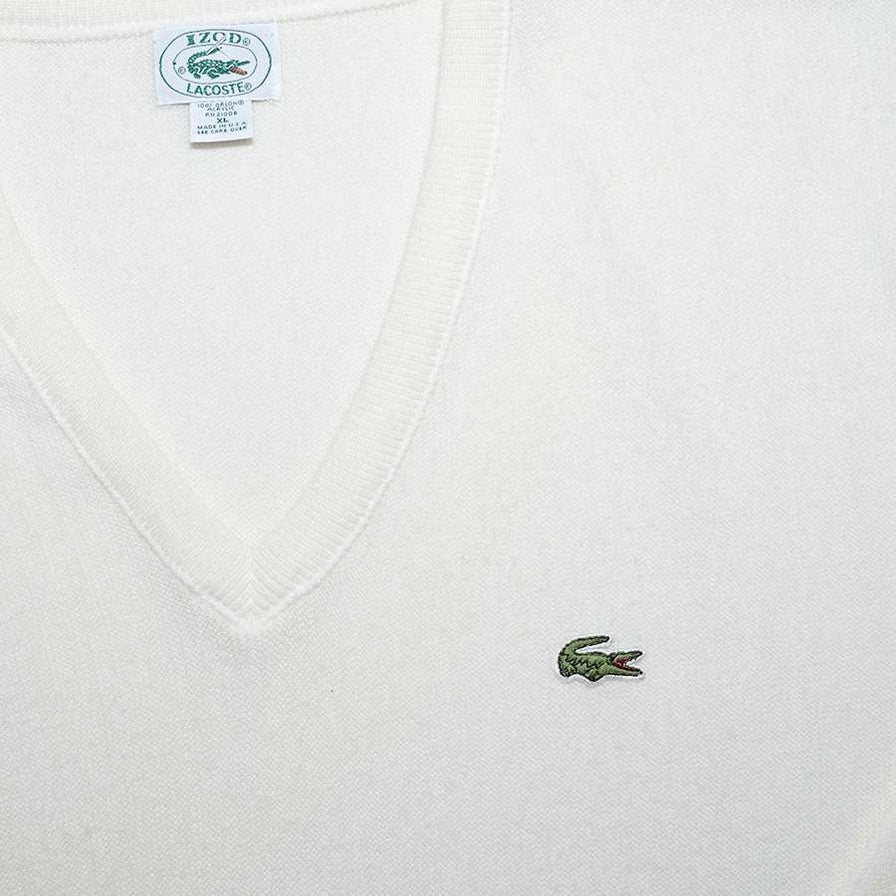 Vintage Lacoste V-Neck Sweater XLarge