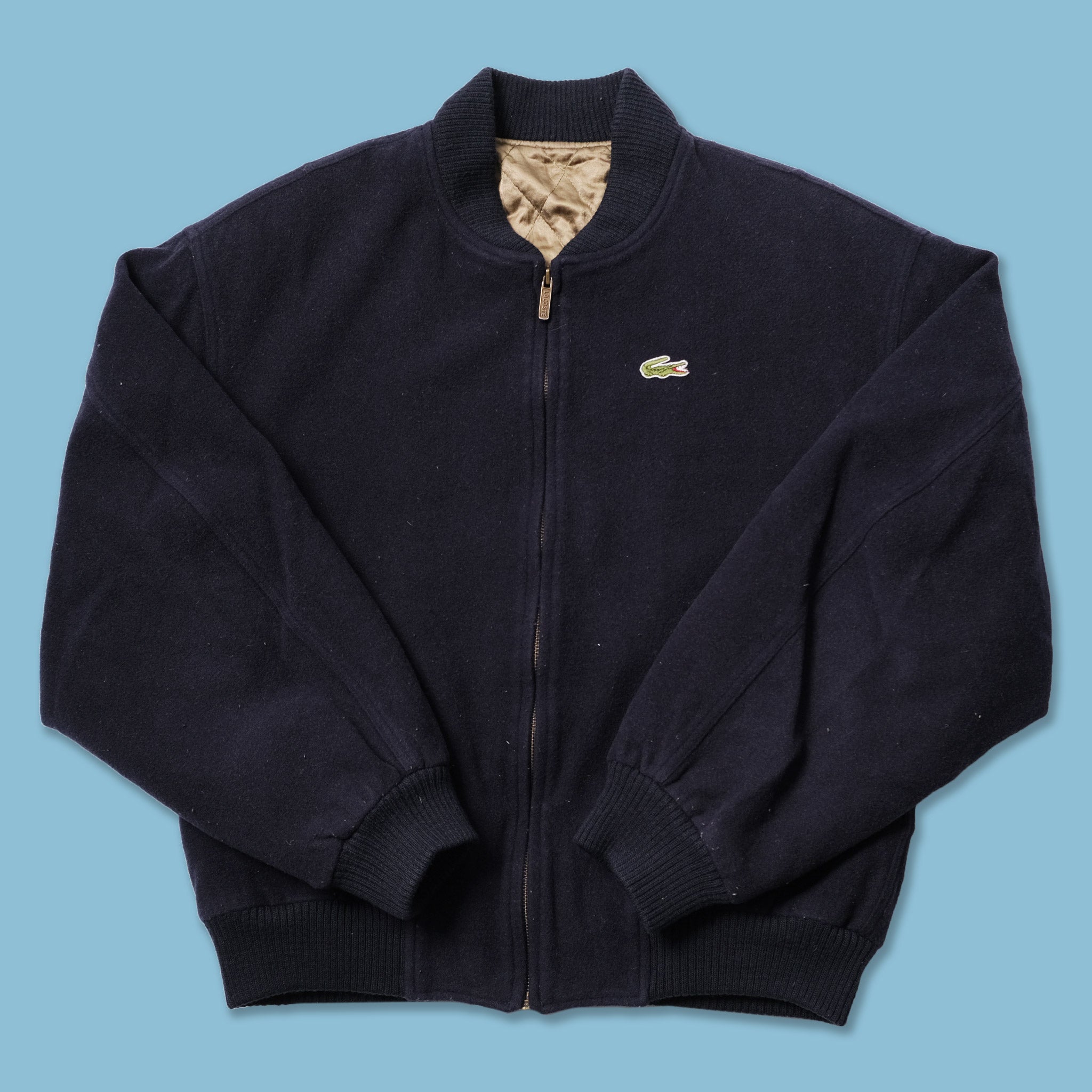 S*O様 90s vtg lacoste wool bomber jacket Vintage Chemise Lacoste Wool Bomber Jacket - Etsy