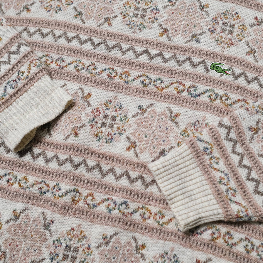 Vintage Lacoste Pattern Knit Sweater Large
