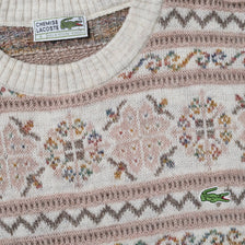Vintage Lacoste Pattern Knit Sweater Large