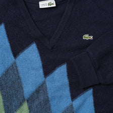 Vintage Lacoste V-Neck Knit Sweater Small