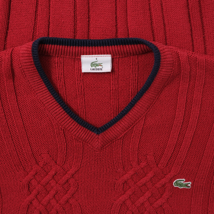 Vintage Lacoste V-Neck Sweater Large