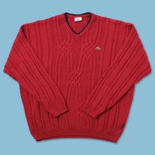 Vintage Lacoste V-Neck Sweater Large
