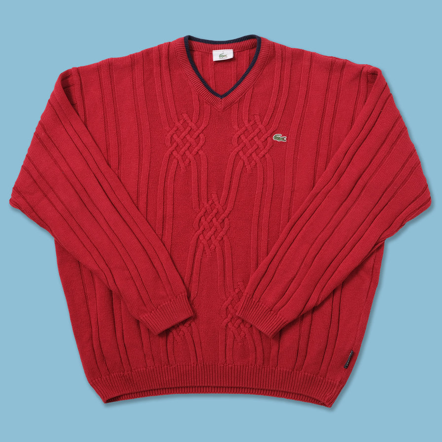 Vintage Lacoste V-Neck Sweater Large