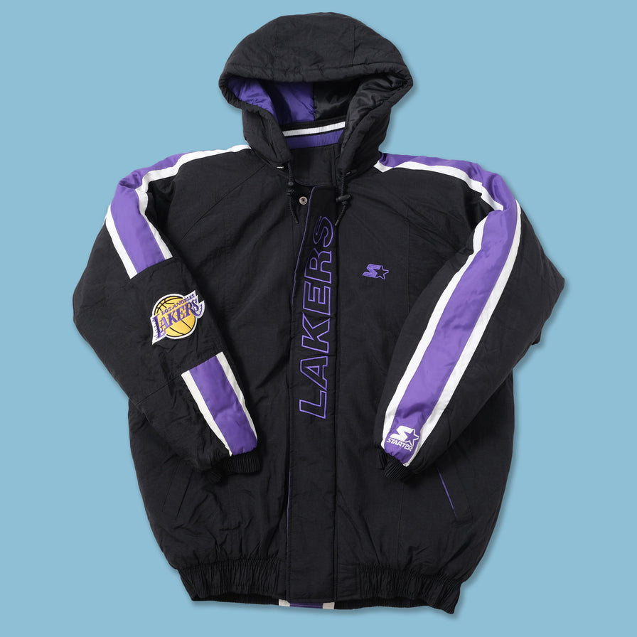Black lakers starter jacket hot sale