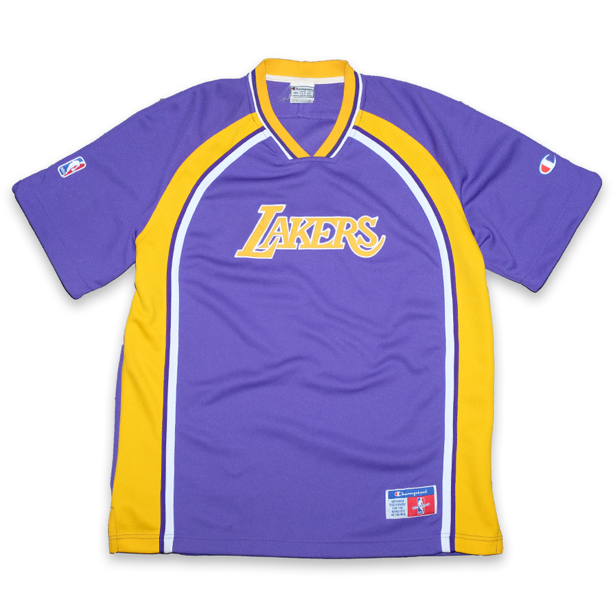 Vintage Champion LA Lakers Shooting Shirt XLarge - Double Double Vintage