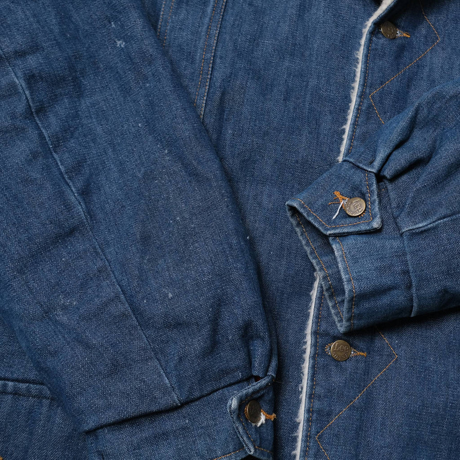 Vintage Lee Denim Fur Coat XLarge / XXL