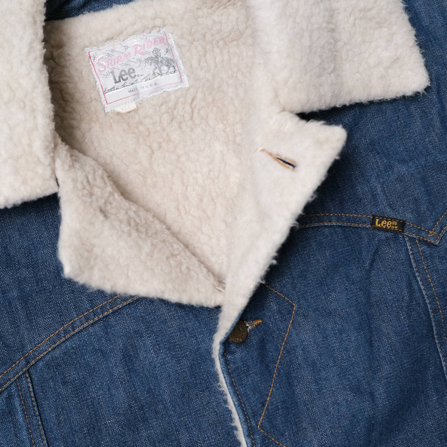 Vintage Lee Denim Fur Coat XLarge / XXL