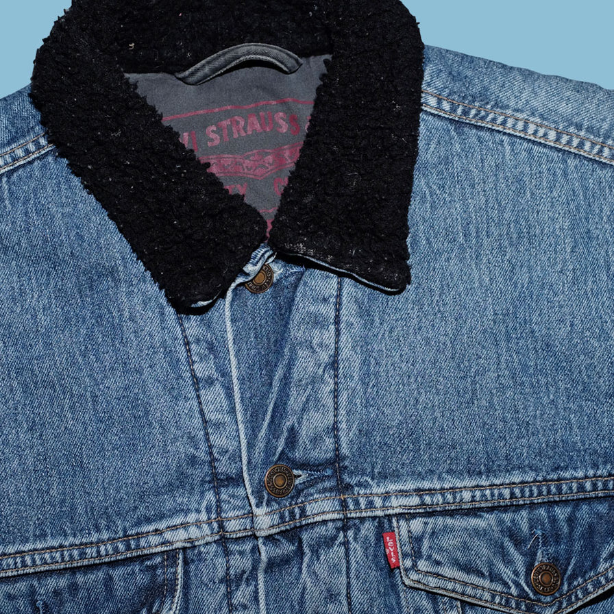 Vintage Levis Fur Denim Jacket Medium - Double Double Vintage
