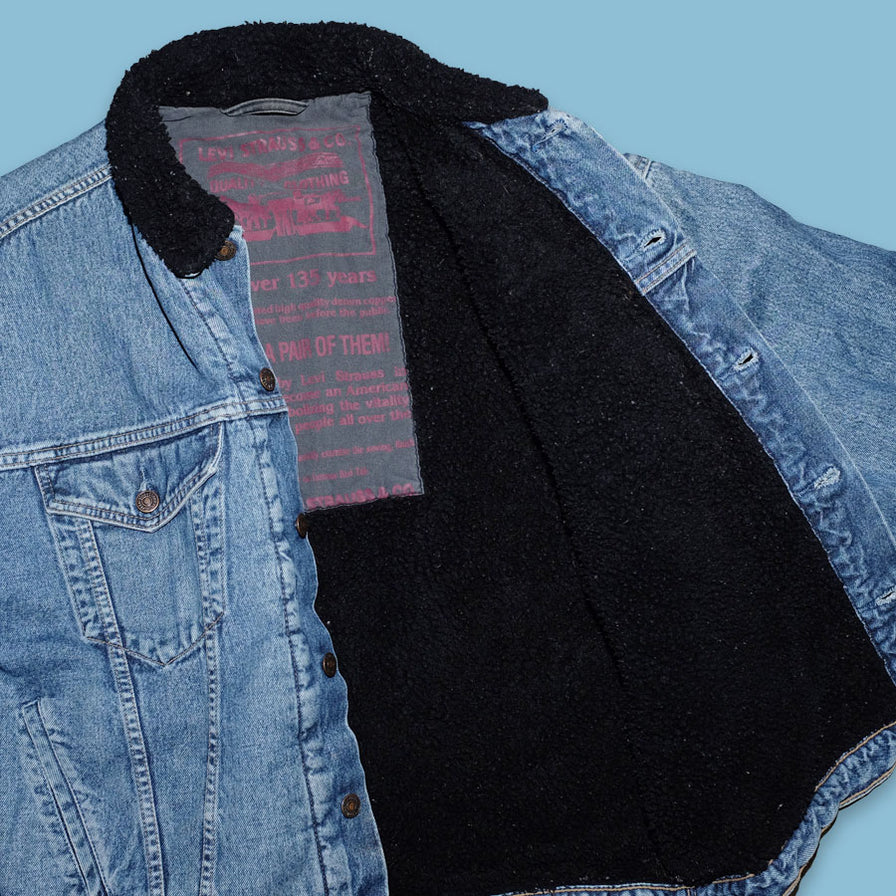Vintage Levis Fur Denim Jacket Medium - Double Double Vintage