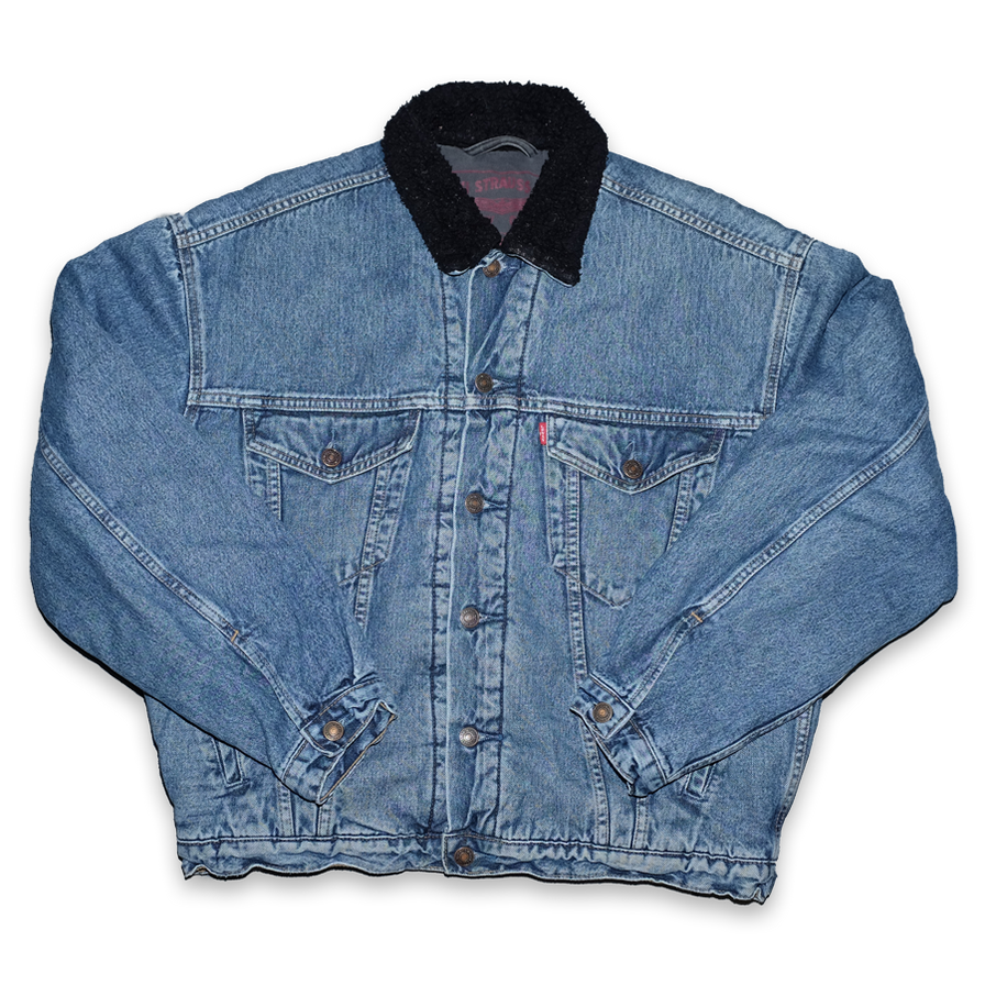 Vintage Levis Fur Denim Jacket Medium - Double Double Vintage