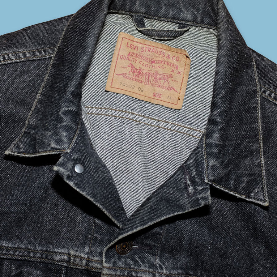 Black levi denim jacket deals