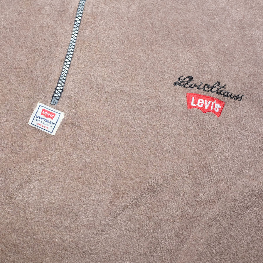 Vintage Levis Q-Zip Terry Sweater Small - Double Double Vintage