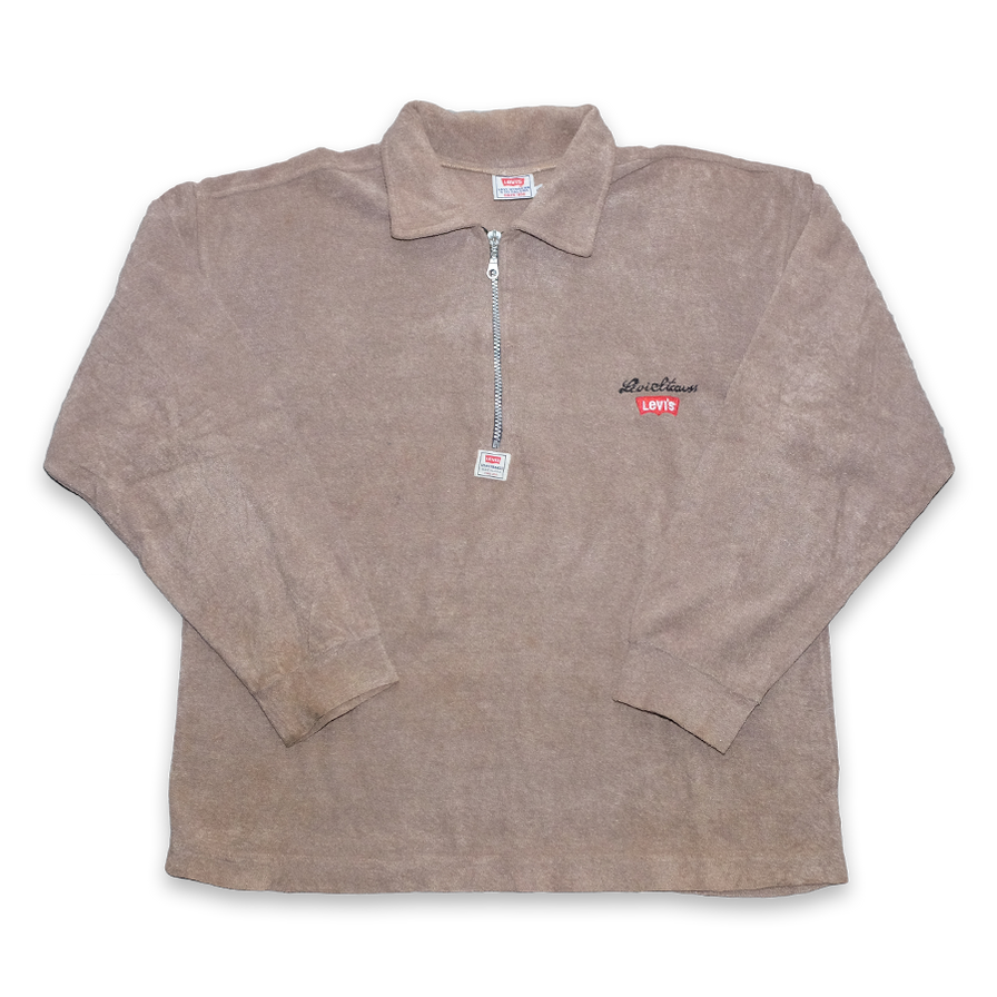 Vintage Levis Q-Zip Terry Sweater Small - Double Double Vintage