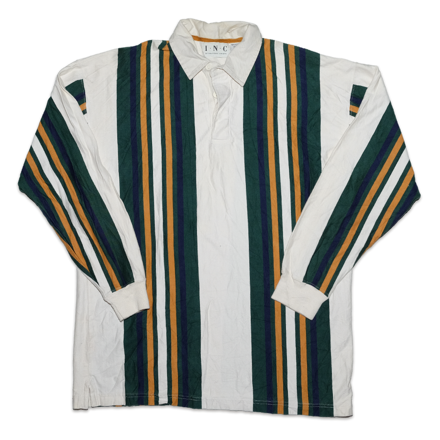 Vintage Striped Long Polo Large / XLarge - Double Double Vintage