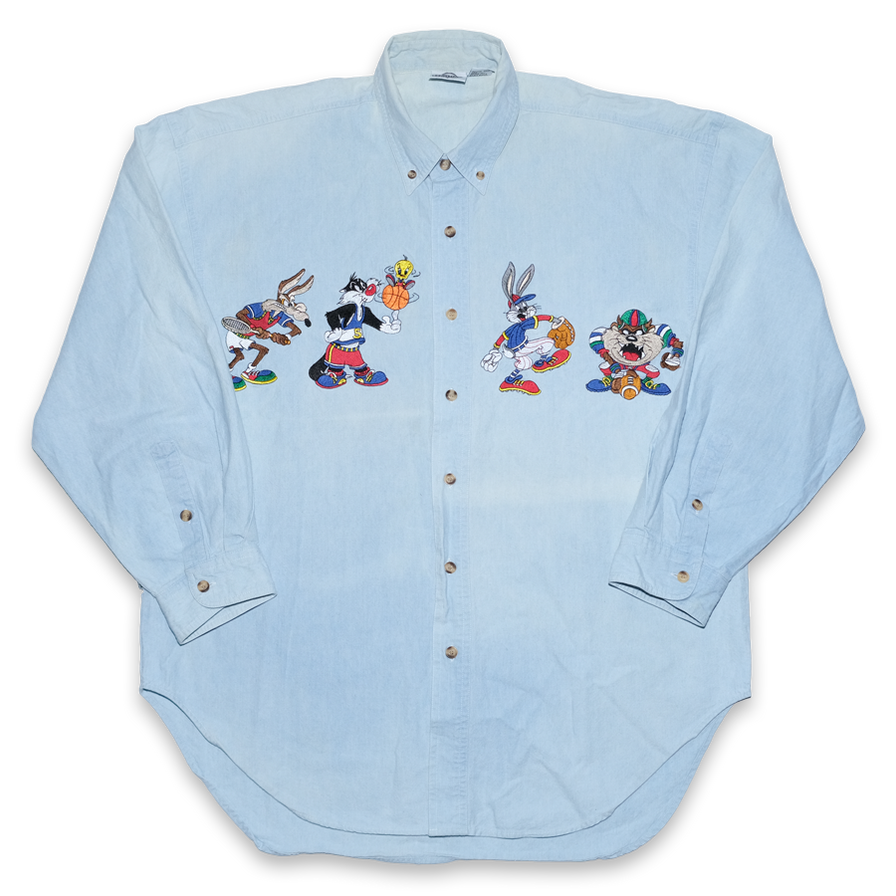 Vintage Looney Tunes Denim Shirt Large / XLarge