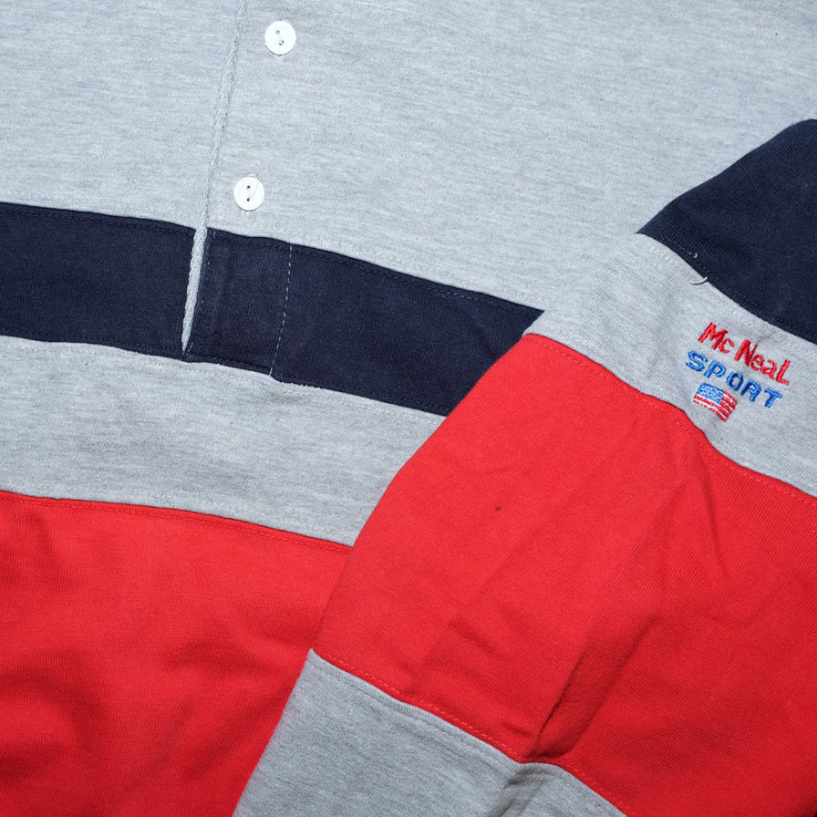 Vintage Striped Long Polo XLarge - Double Double Vintage