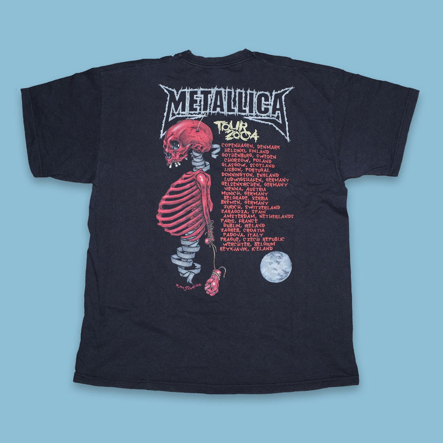 メタリカ2004ツアーTシャツ Vintage 2004 Metallica Pushead Rock Band Tour Black T-shirt