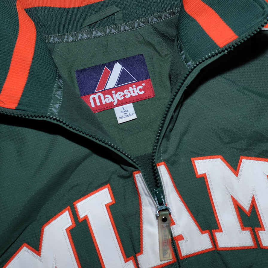 Majestic University of Miami Jacket Large - Double Double Vintage