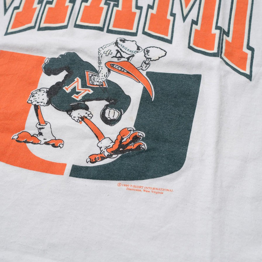 Vintage 1990 Miami Hurricanes T-Shirt XLarge