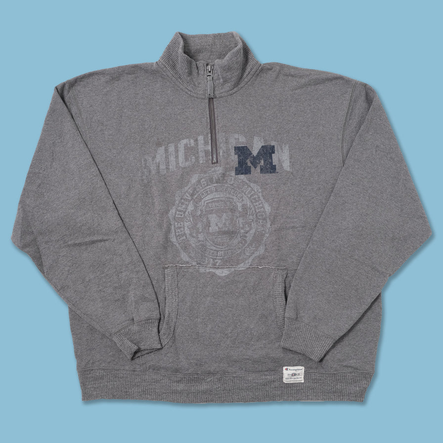 Vintage Champion Michigan Q-Zip Sweater XXL