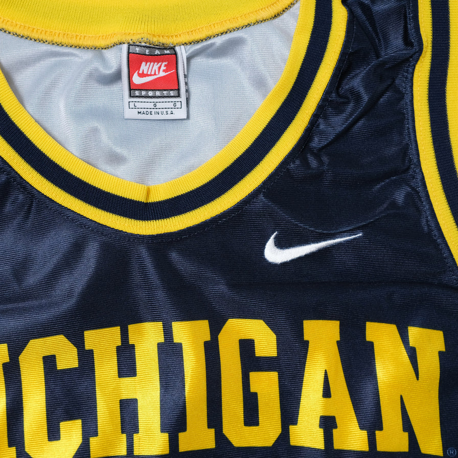 Vintage Deadstock Nike Michigan Basketball Jersey Large