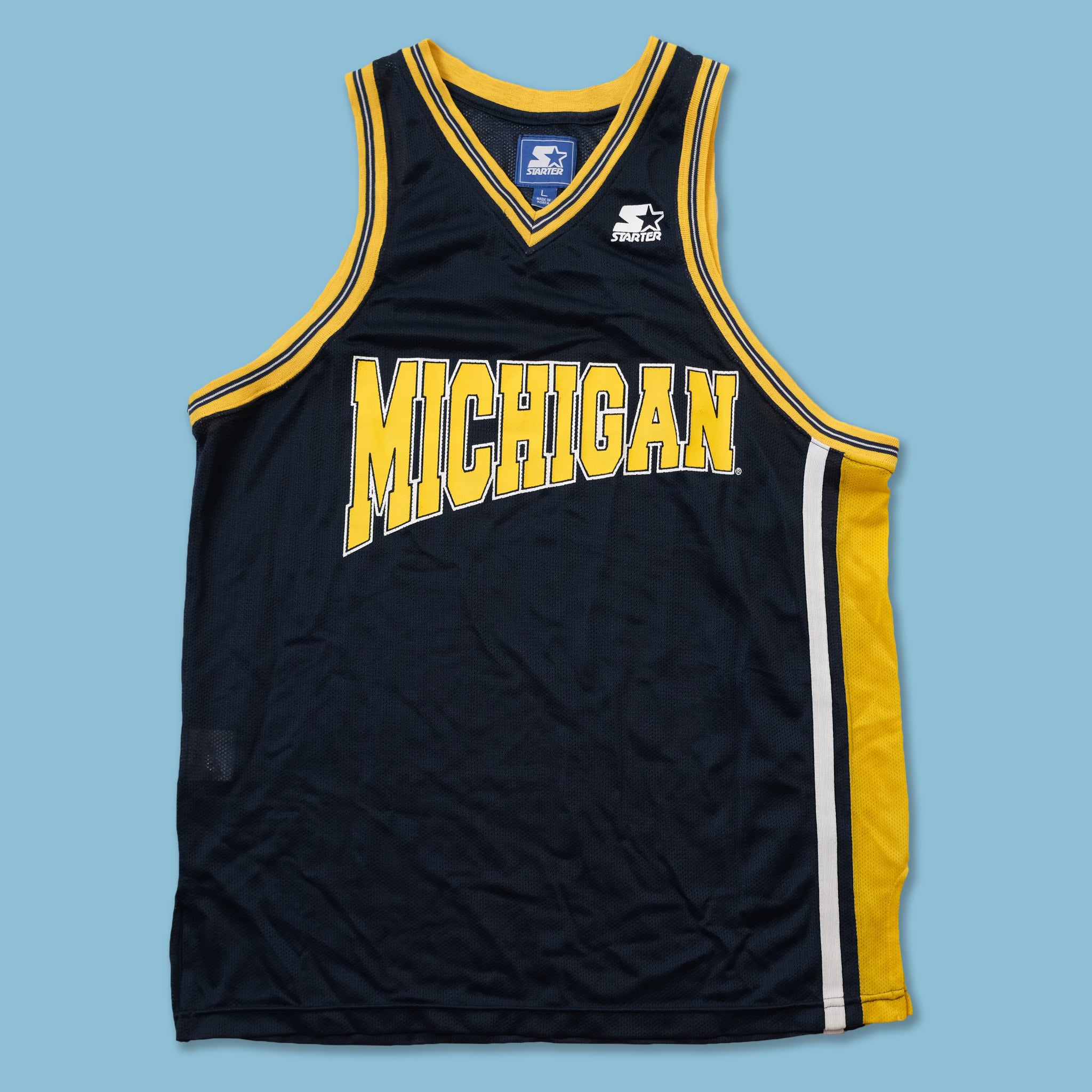 90's Michigan Wolverines Starter NCAA Hockey Jersey Size Large