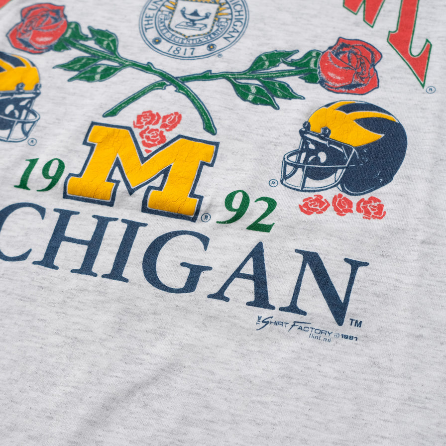 Vintage 1992 Rosebowl Michigan Wolverines T-Shirt Large / XLarge
