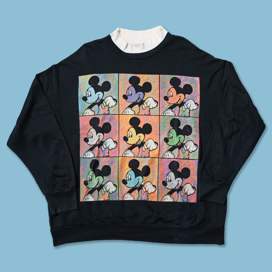 Vintage Mickey Mouse Mock Neck Sweater Large