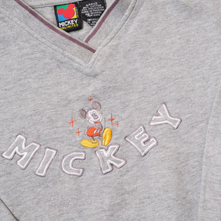 Vintage Mickey Mouse V-Neck Sweater Small