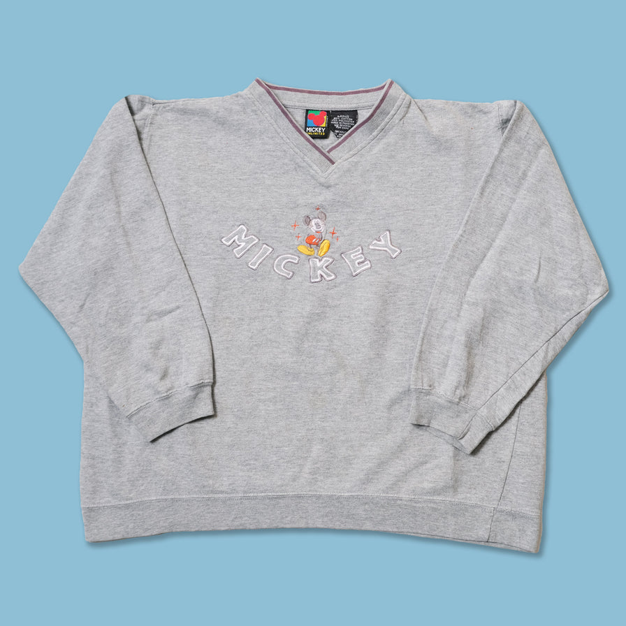 Vintage Mickey Mouse V-Neck Sweater Small